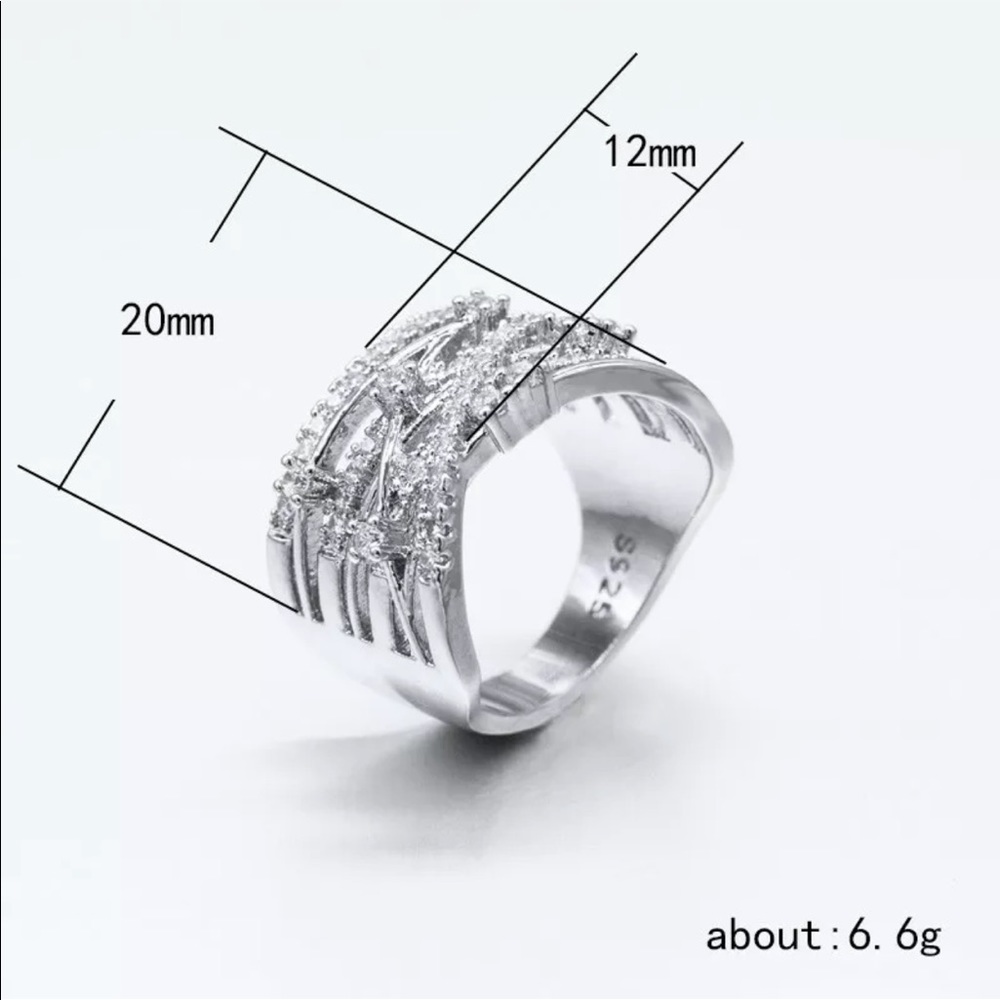 New Infinity 925 Silver White Sapphire Ring π - Picture 6 of 8